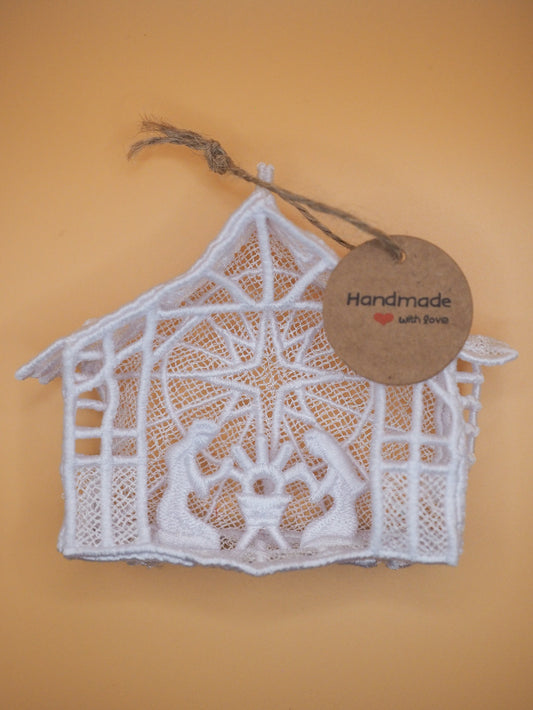 Nativity Lace Hanging Decoration