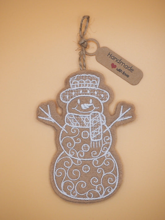 Snowman Gingerbread Cookie