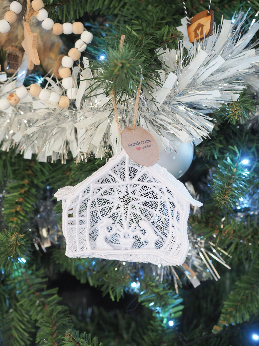 Nativity Lace Hanging Decoration